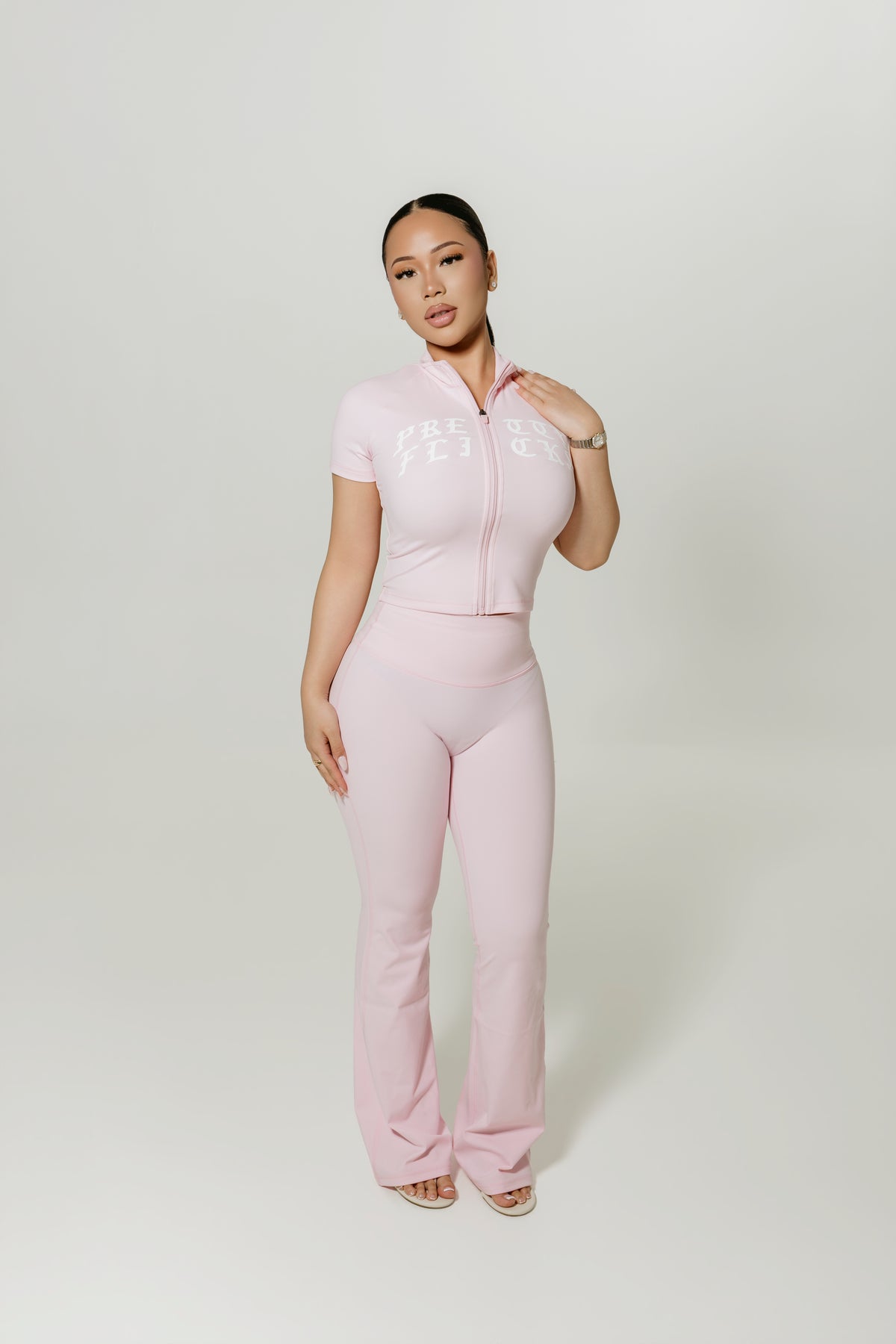 Zip Flare Set - Pink Cashmere