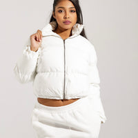 White Cream Cropped Jacket