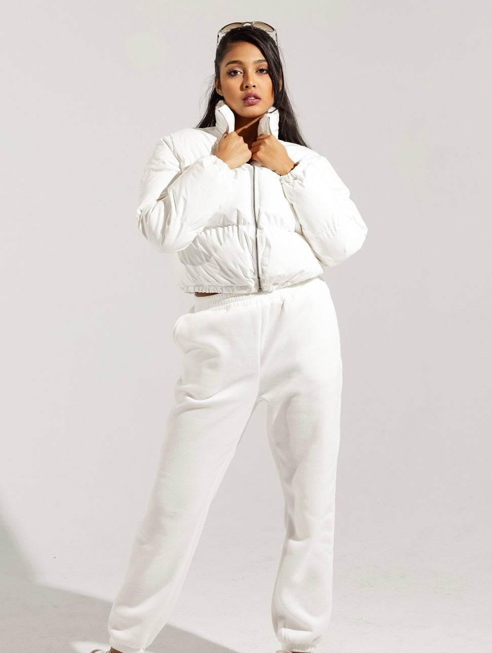 White Cream Cropped Jacket