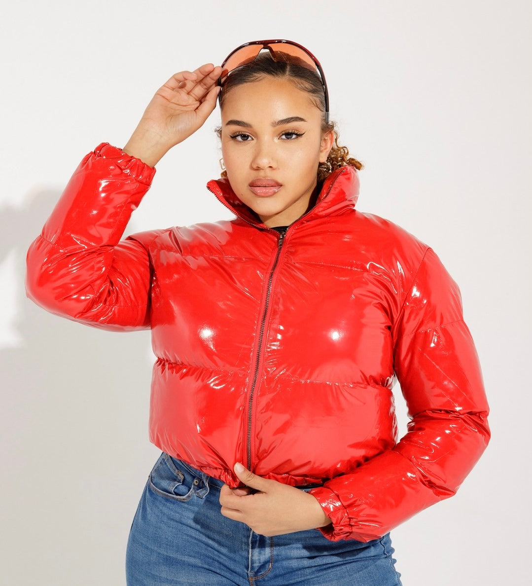 Red Chery Cropped Jacket
