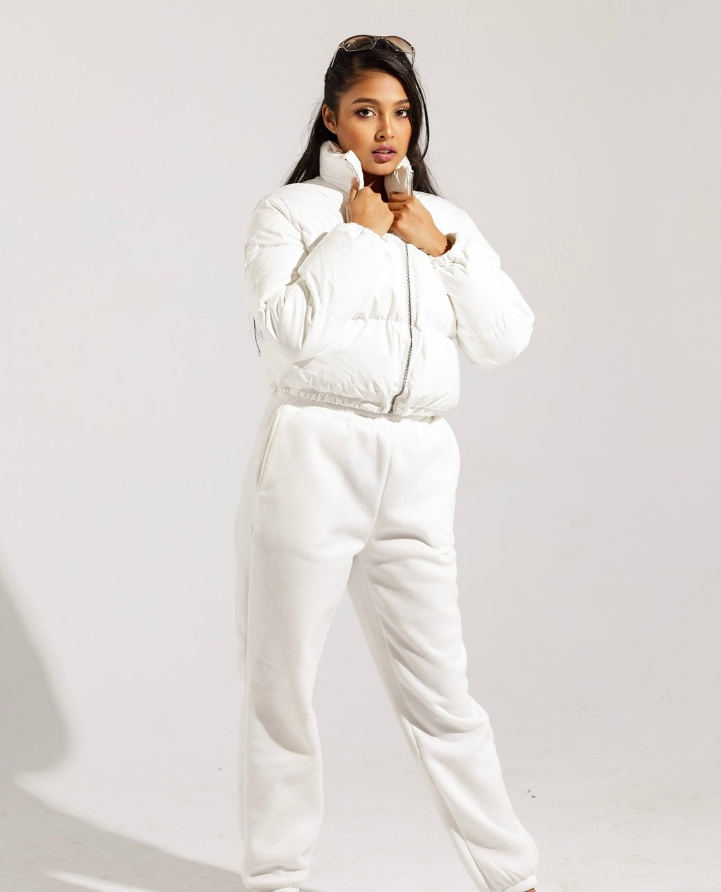 White Cream Cropped Jacket